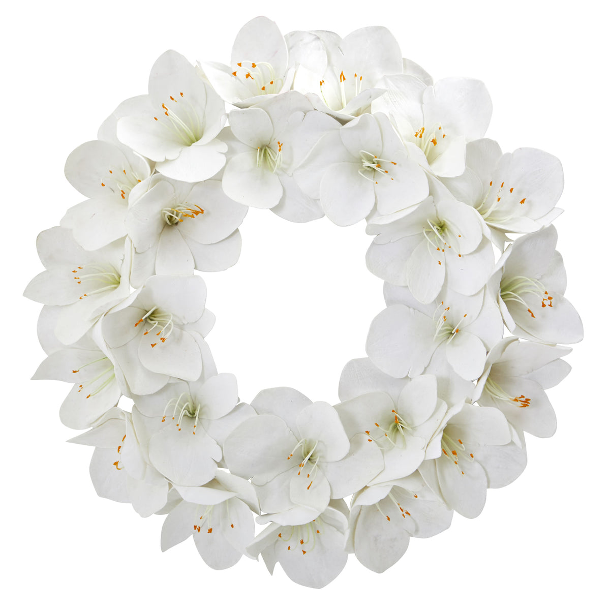 24" Amaryllis Artificial Wreath by Nearly Natural