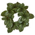 22" Magnolia Leaf Artificial Wreath by Nearly Natural