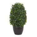 13" Boxwood Topiary Plant UV Resistant (Indoor/Outdoor) by Nearly Natural