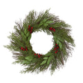 20" Cedar and Ruscus with Berries Artificial Wreath by Nearly Natural