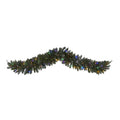 6' Flocked Garland, 130 TIPS, 50 Multi LED Lite & Berries by Nearly Natural
