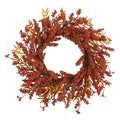 18" Harvest Berry Artificial Wreath by Nearly Natural