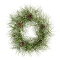 24" Iced Pine Artificial Wreath with Pine Cones by Nearly Natural
