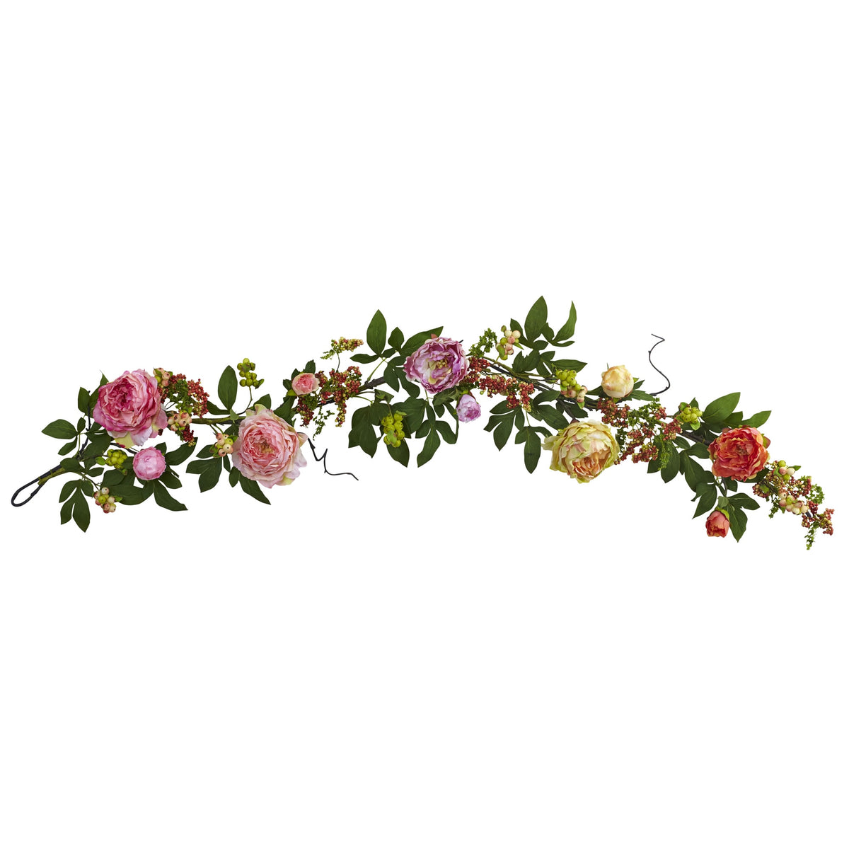 60'' Peony Garland by Nearly Natural