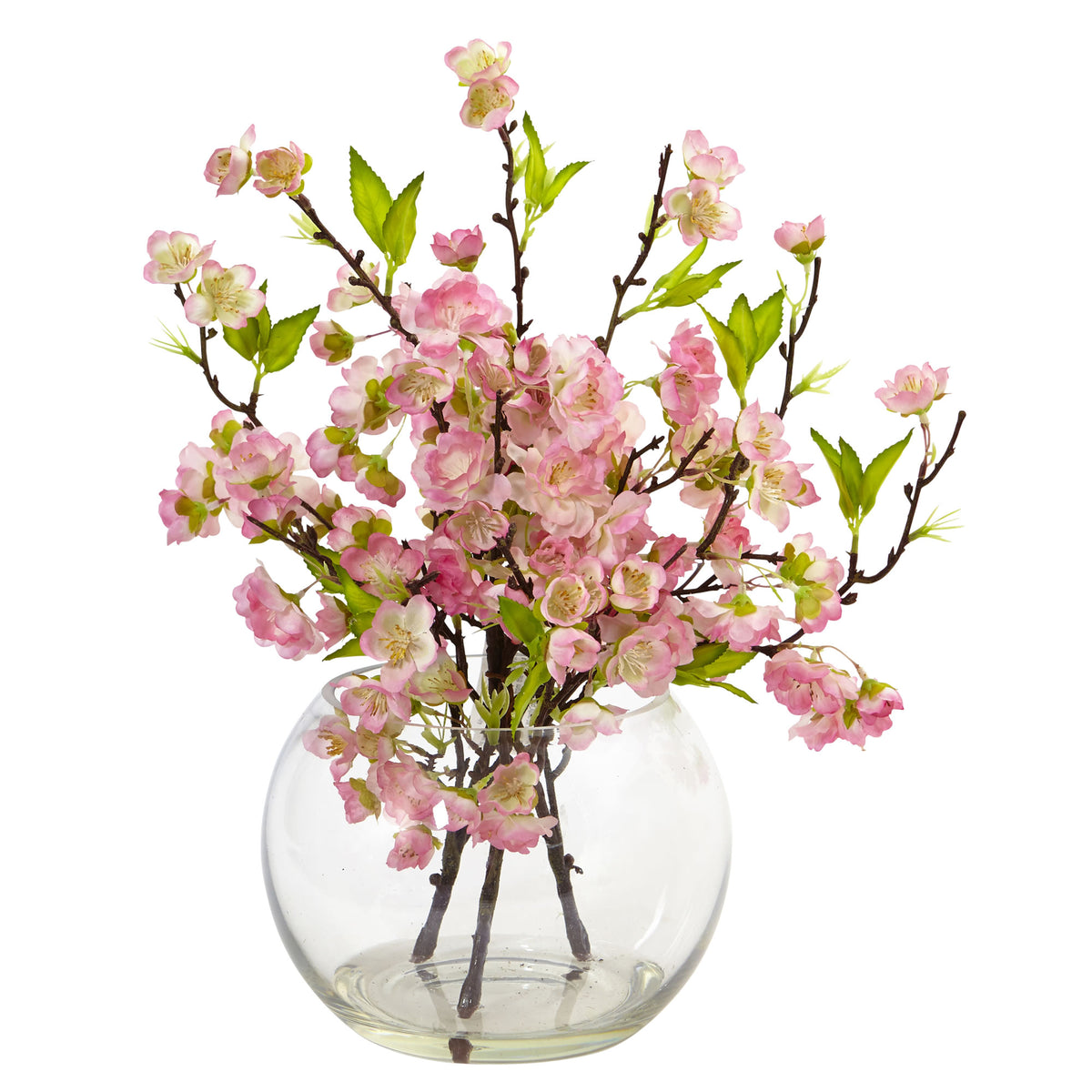 14" Cherry Blossom in Large Vase by Nearly Natural