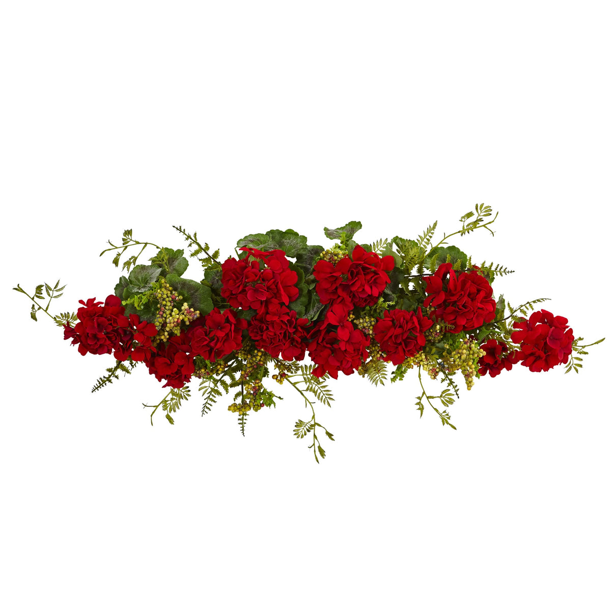 32" Geranium and Berry Swag by Nearly Natural
