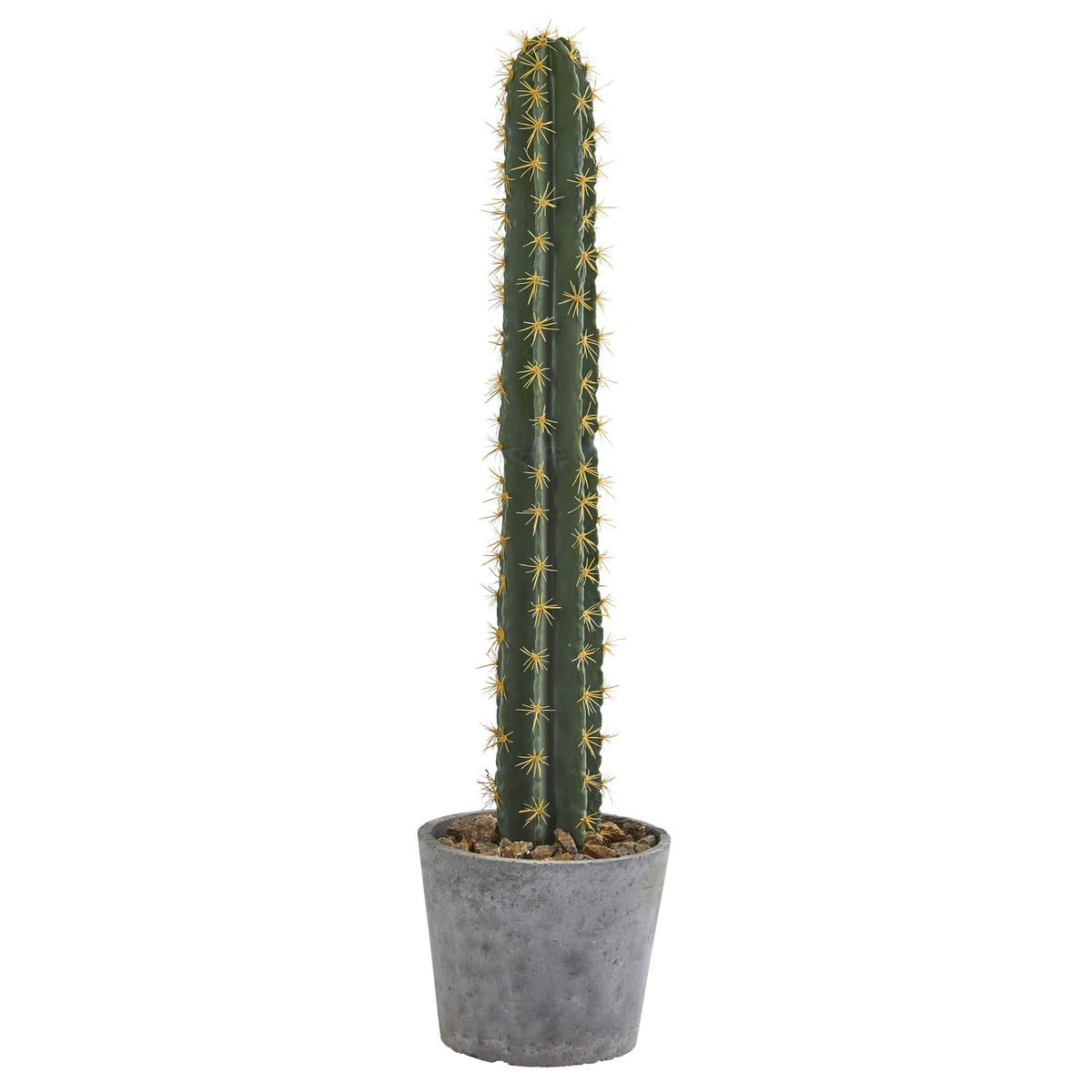 41" Cactus in Stone Planter by Nearly Natural