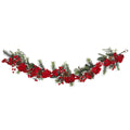 72" Holiday Hydrangea Garland by Nearly Natural in Red/Green
