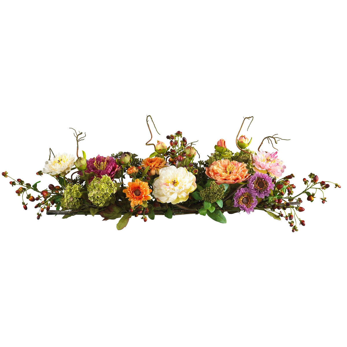 6.5" Mixed Peony Centerpiece by Nearly Natural in Mixed