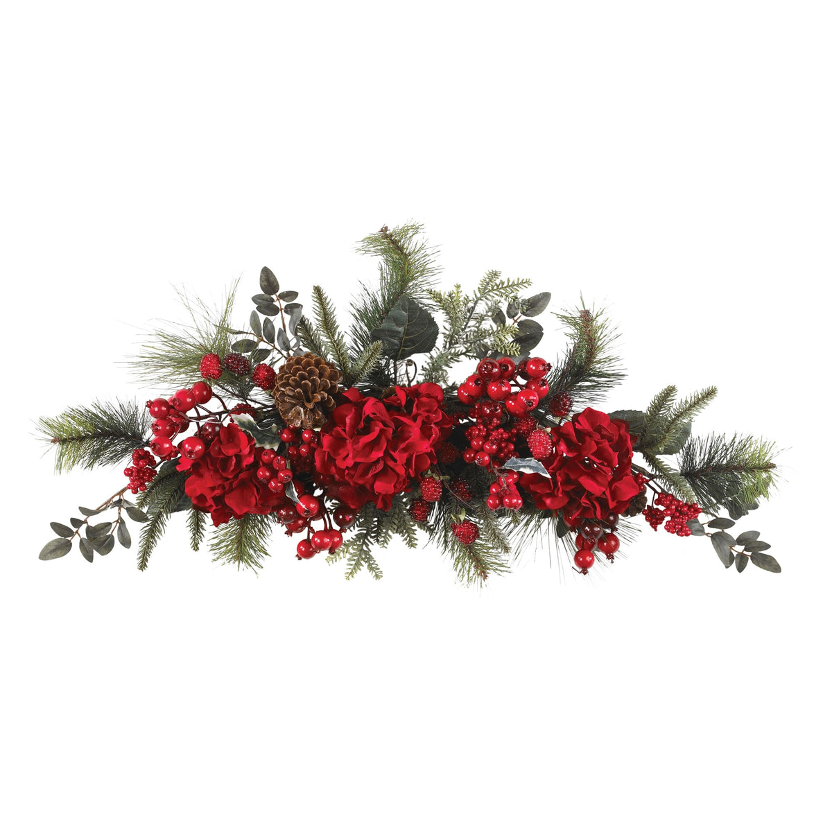 30" Holiday Hydrangea Swag by Nearly Natural in NA
