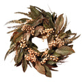 24" Feather & Berry Wreath by Nearly Natural in NA