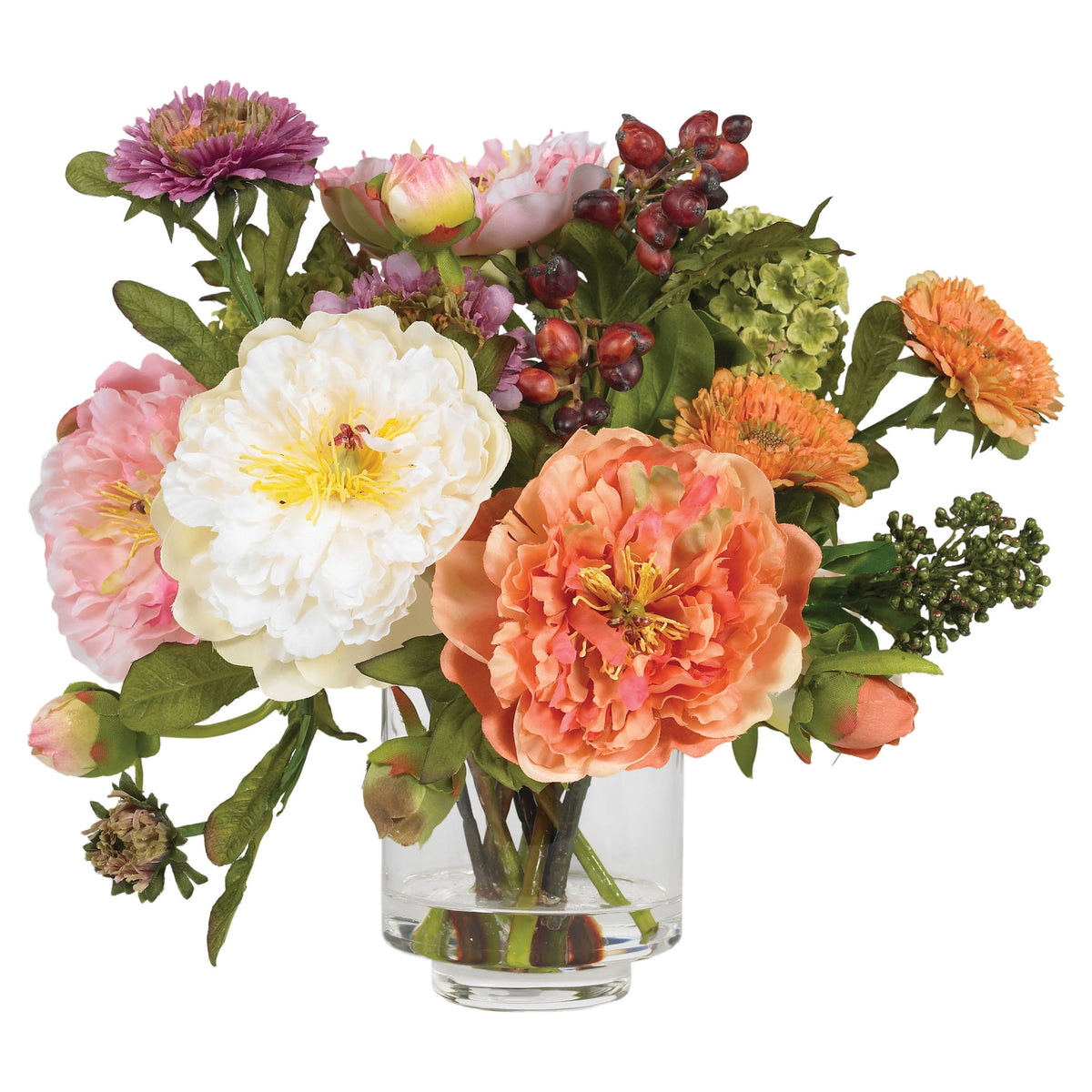 10" Peony Arrangement by Nearly Natural in Asst
