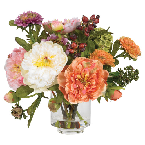10" Peony Arrangement by Nearly Natural in Asst