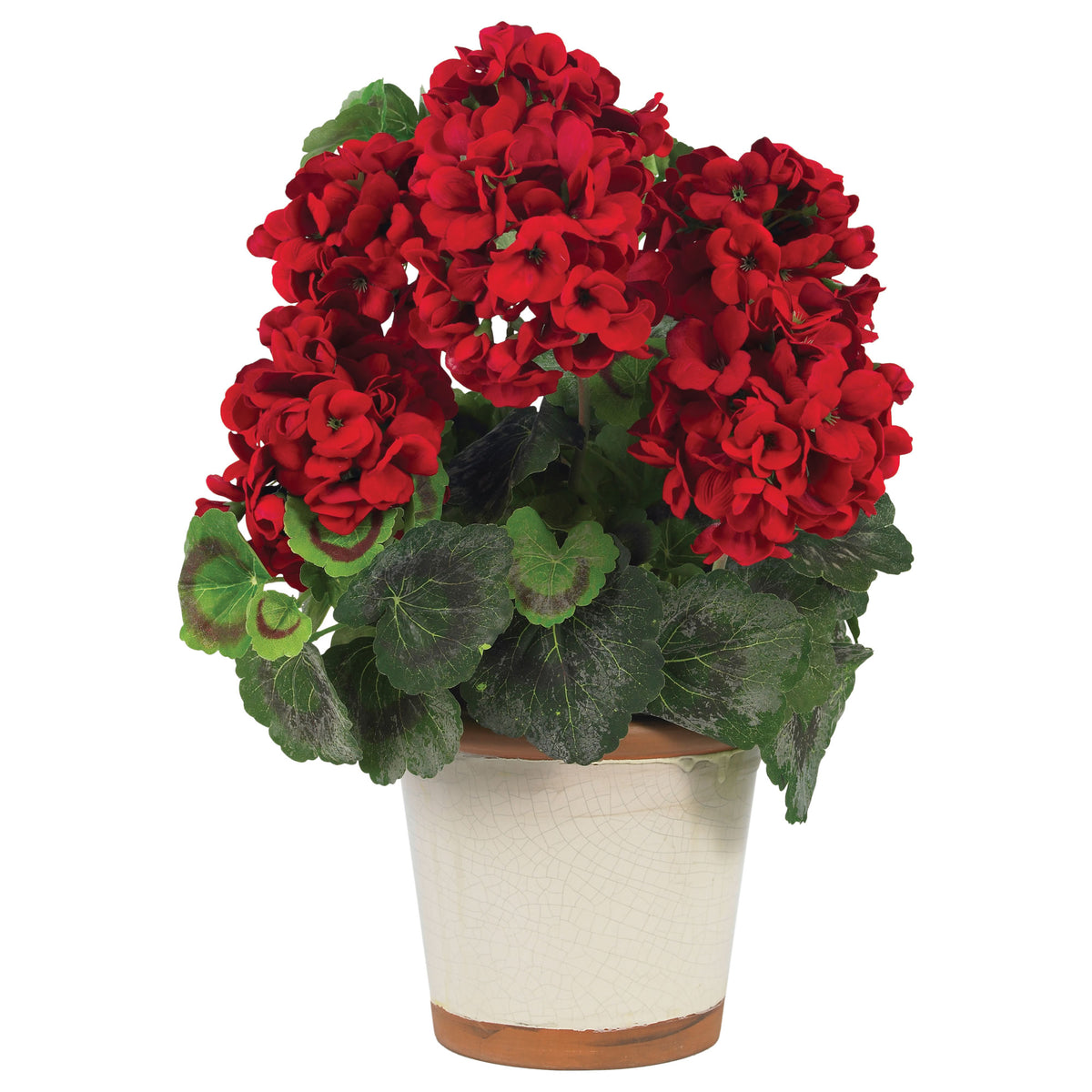 17" Geranium w/Vase by Nearly Natural in Red
