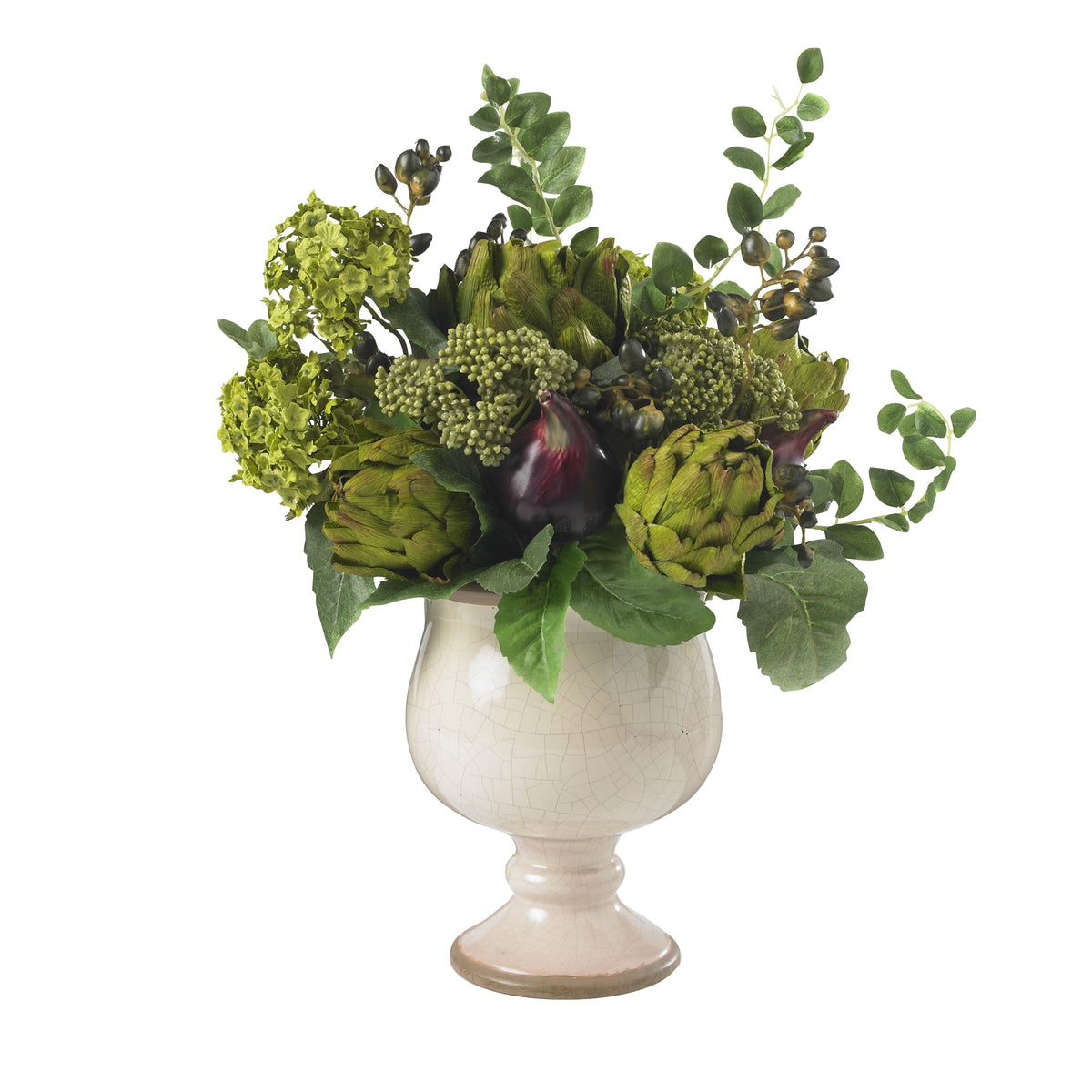 14" Artichoke/Snowball Pot by Nearly Natural in NA