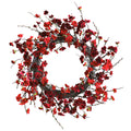 24" Plum Blossom Wreath by Nearly Natural