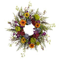 24" Spring Garden Wreath w/Twig Base by Nearly Natural