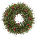 20" Cedar Berry Wreath by Nearly Natural