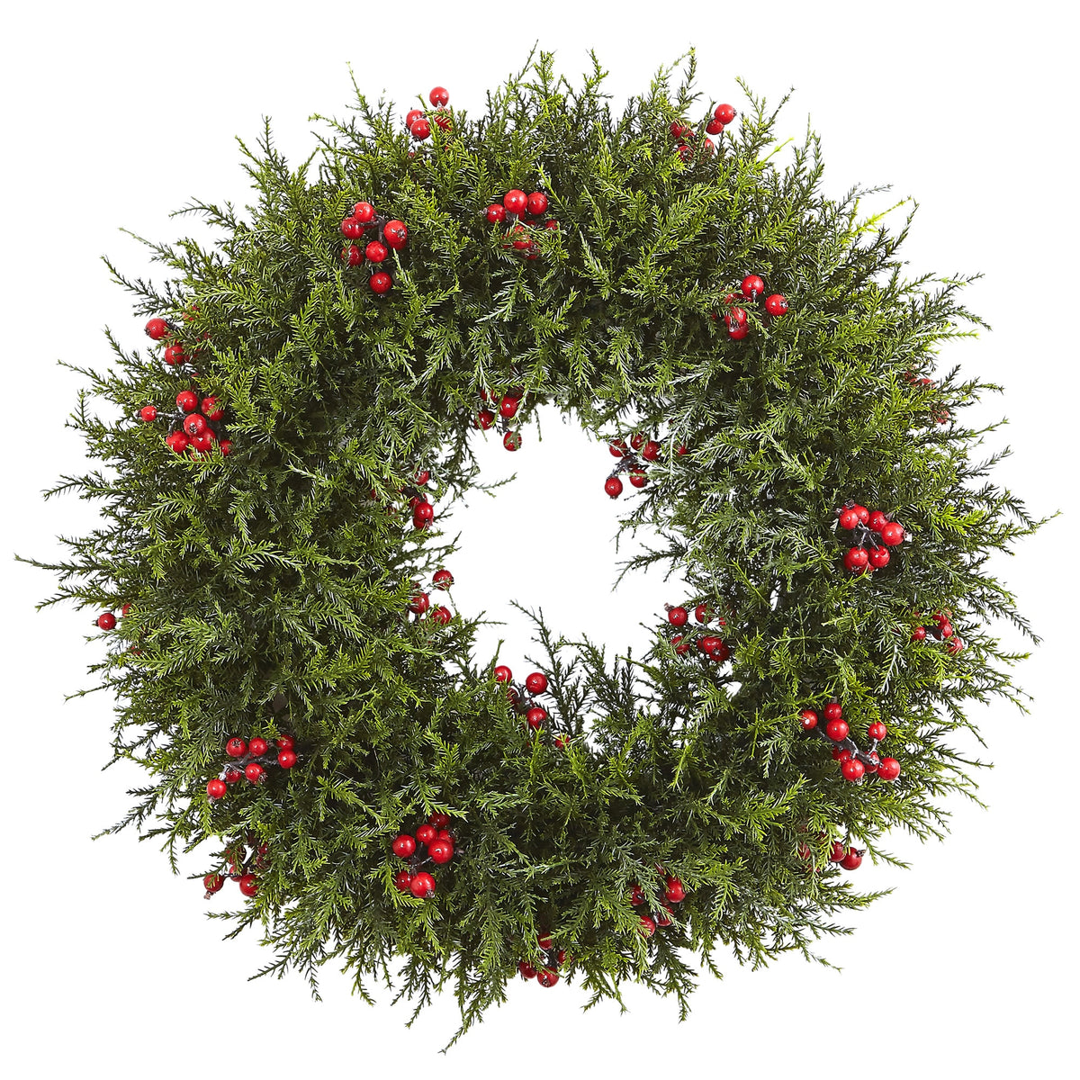 20" Cedar Berry Wreath by Nearly Natural