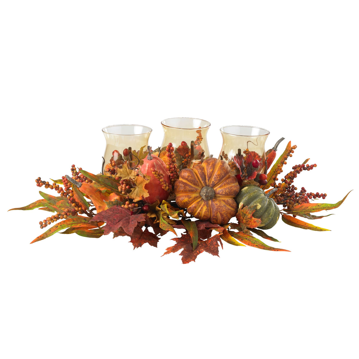 30" Harvest Triple Candelabrum by Nearly Natural in NA