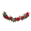 60" Poinsettia & Berry Garland by Nearly Natural in NA