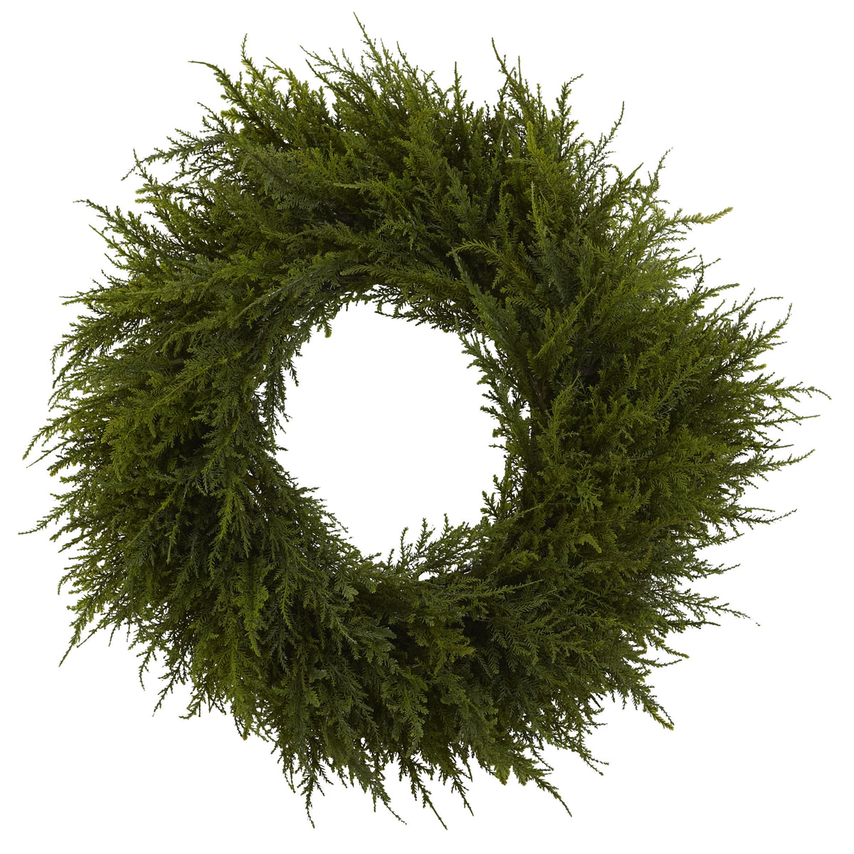 24" Cedar Wreath by Nearly Natural