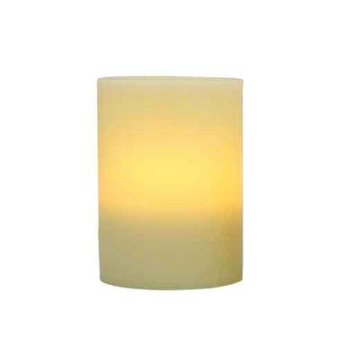 Flameless 4" x 5" Flat Top Ivory Wax Pillar Candle