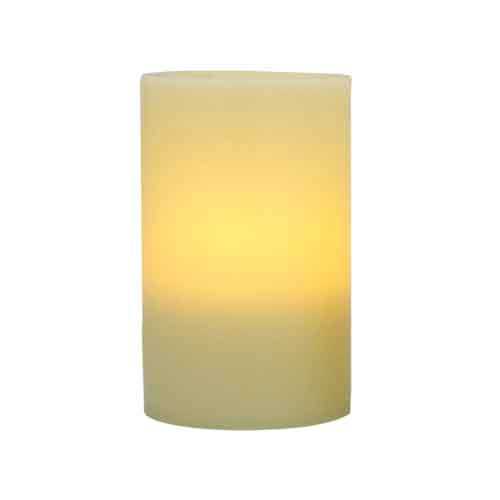 Flameless 4" x 6" Flat Top Ivory Wax Pillar Candle
