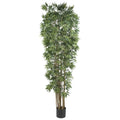7' Bamboo Japanica Tree x 12 w/4100 Lvs Natural by Nearly Natural in Natural