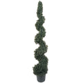 5' Cedar Spiral Tree w/1492 Lvs by Nearly Natural in Green