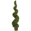 5' Rosemary Spiral Tree w/2184 Lvs by Nearly Natural in Green