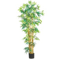 5' Multi Bambusa Bamboo Tree w/1200 Lvs by Nearly Natural in Green