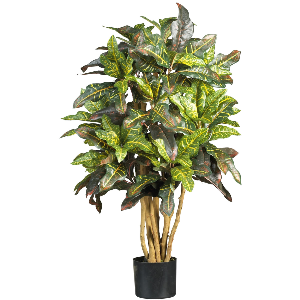 3' Croton Tree w/180 Lvs by Nearly Natural in Green