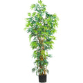 6' Fancy Style Bamboo Tree w/1700 Lvs by Nearly Natural in Green