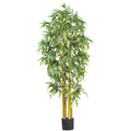 6' Biggy Bamboo Tree w/1152 Lvs by Nearly Natural in Green
