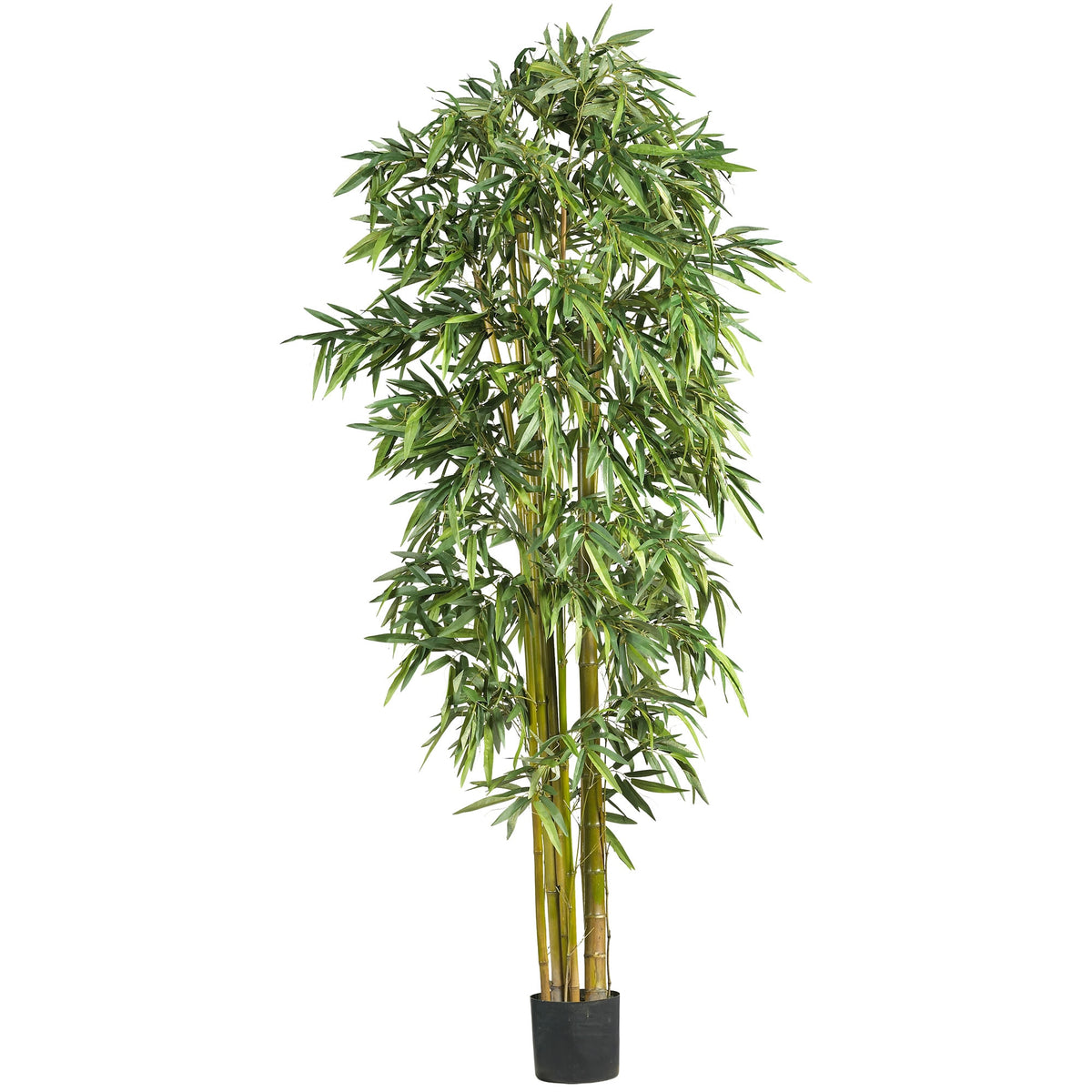 7' Biggy Bamboo w/1536 Lvs by Nearly Natural in Green