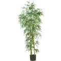 6' Fancy Slim Bamboo Tree w/1850 Lvs by Nearly Natural in Green