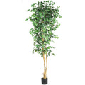 7' Ficus Tree x 3 w/1260 Lvs by Nearly Natural in Green
