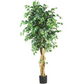 6'  Palace Style Ficus Tree w/1596 Lvs by Nearly Natural in Green