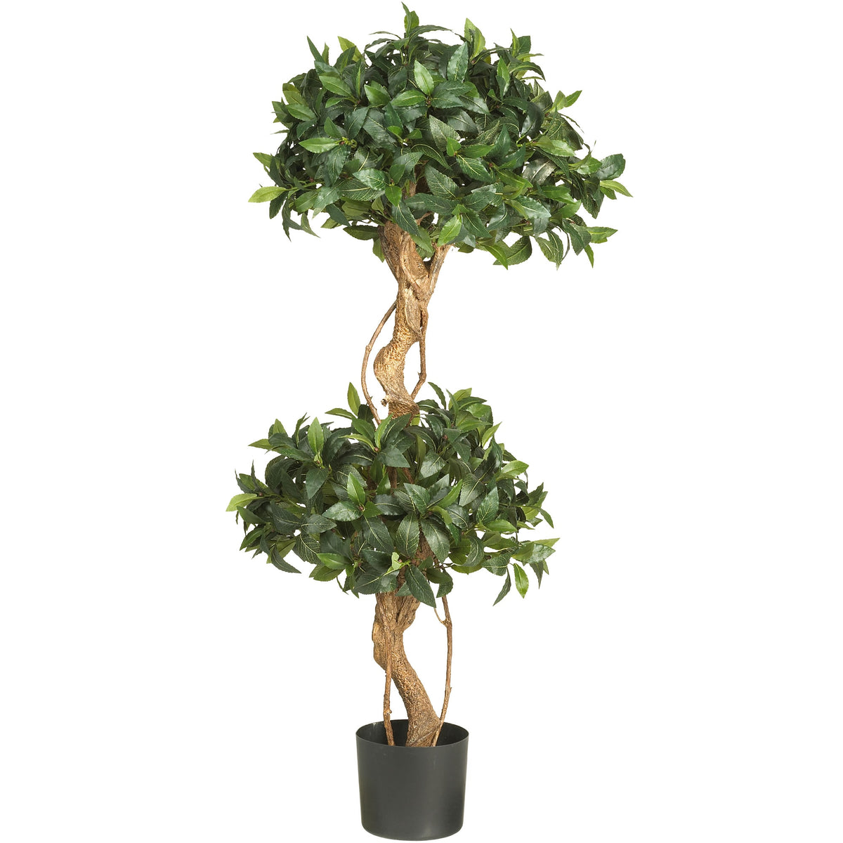 4' Sweet Bay Double Ball Topiary Tree w/1036 Lvs by Nearly Natural in Green