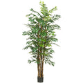 7' Bamboo Palm Tree w/1542 Lvs by Nearly Natural in Green