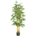 64" Bamboo Tree x 7 w/1040 Lvs by Nearly Natural in Green