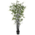 6.5' Black Bamboo Tree w/1752 Lvs by Nearly Natural in Green