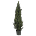 5' Mini Cedar Pine Tree w/1565 Lvs by Nearly Natural in Green