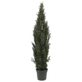 6' Mini Cedar Pine Tree w/2492 Lvs by Nearly Natural in Green