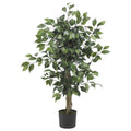 3' Ficus Tree x 3 w/378 Lvs by Nearly Natural in Green