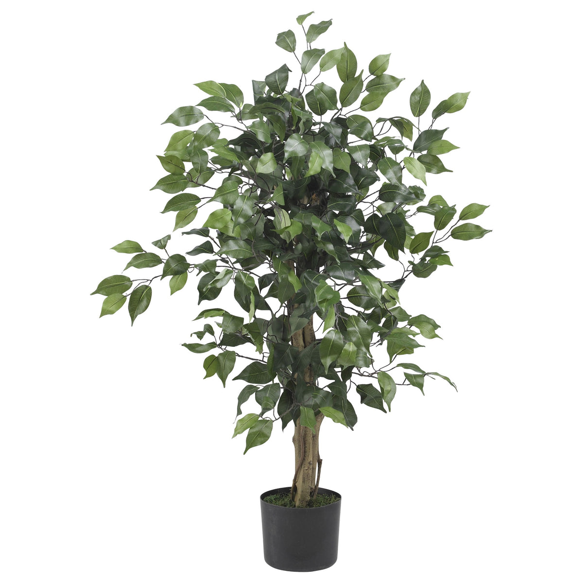 3' Ficus Tree x 3 w/378 Lvs by Nearly Natural in Green