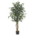4' Ficus Tree w/504 Lvs by Nearly Natural in Green