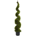 5' Cypress Spiral Topiary Artificial Tree by Nearly Natural in Green