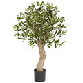 2.5' Olive Tree w/690 Lvs & 43 Berries by Nearly Natural in Green